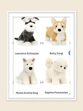 Jellycat puppy set, set of four